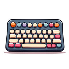 Retro keyboard vector illustration in pastel colors, nostalgic tech concept