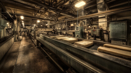 Fototapeta premium Cheese Production Process