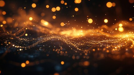 A swirl of glowing abstract lights creates a festive, enchanting atmosphere perfect for celebrating the holiday season. Generative AI