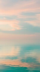 Fototapeta premium Quiet Waters and Pastel Clouds Create a Harmonious Seascape