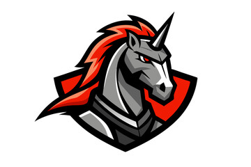 A black vector illustration depicts a wild horse head silhouette, a design suitable as a tattoo or logo