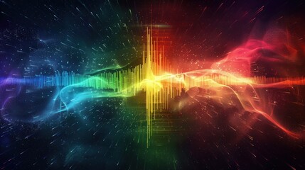 Fototapeta premium Abstract Rainbow Sound Wave