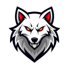 Fierce White Wolf Mascot Logo Esports Team Symbol, Vector Illustration