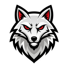 Fierce White Wolf Mascot Logo Esports Team, Gaming Clan, or Sports Emblem Design