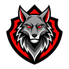 Fierce Grey Wolf Mascot Logo Esports Team Badge Design