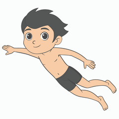 Child  Playing Game Outline Vector Illustration | Minimalist Line Art on White Background