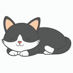black and white cat cartoon