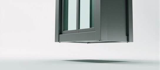 Obraz premium Sleek futuristic glass elevator against white background