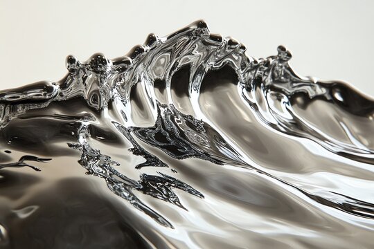Vagues abstraites m&eacute;talliques fluides et brillantes
