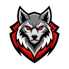 Fierce Gray Wolf Esports Mascot Logo Vector Illustration for Gaming Teams and Tournament Branding
