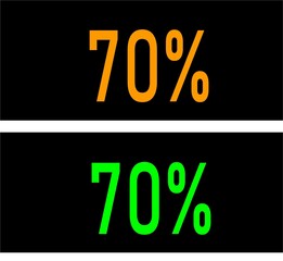 70% percent sale label, sign,, or tag. Discount, promotion banner design element. Vector illustration.