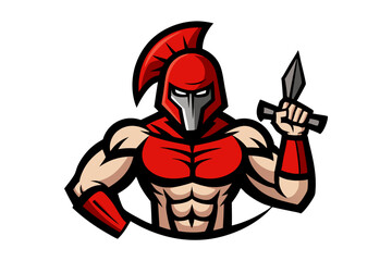 Viking warrior with sword art, a medieval knight in armor fights with a sword, a fantasy illustration