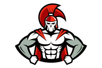 Powerful Spartan Warrior Mascot Fitness, Esports, and Team Logo Design