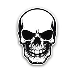 Fototapeta premium Skull Scary Creepy Horror Skeleton Head Icon Logo Symbol