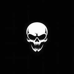 Skull Creepy Horror Skeleton Head Icon Logo Symbol