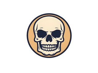 Fototapeta premium Skull Creepy Scary Skeleton Head Icon Logo Symbol