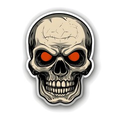 Fototapeta premium Skull Scary Creepy Horror Skeleton Head Icon Logo Symbol