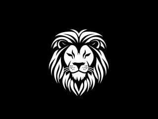 White Majestic Wildlife Lion Icon Logo Symbol