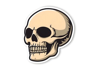 Fototapeta premium Simple Skull Creepy Horror Skeleton Head Icon Logo Symbol