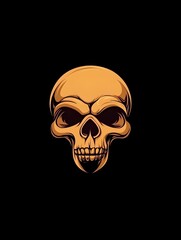 Skull Creepy Horror Skeleton Head Icon Logo Symbol