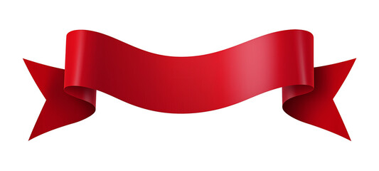 illustration of isolated red ribbon bow banner