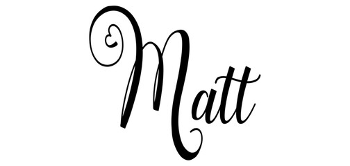 Matt - black color - word name written with heart - ideal for websites, presentations, cards, banners, sweatshirts, prints, cricut, silhouette, sublimations, labels, stickers