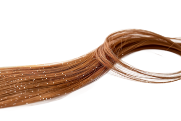 Micro Link Hair Extensions Isolated Transparent Background with Micro Bead