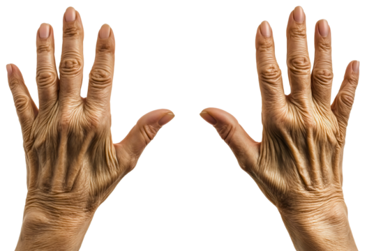 Senior woman wrinkled hand, old lady shows signs of aging, isolated image of grandmother skin, elderly female mature fingers represent passage of time