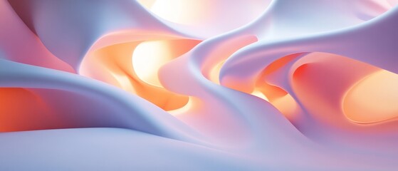 Obraz premium A white and pink fabric with a pattern of orange and yellow swirls