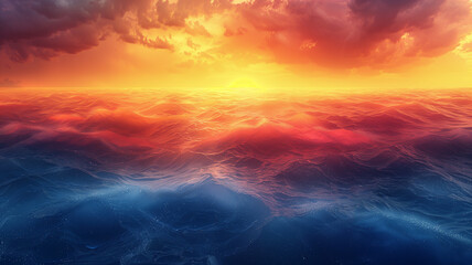 Fototapeta premium Sunset sky with clouds. Sunset over the sea. 