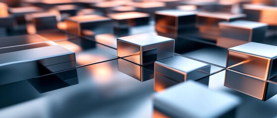 A close up of a bunch of cubes with a wire running through them