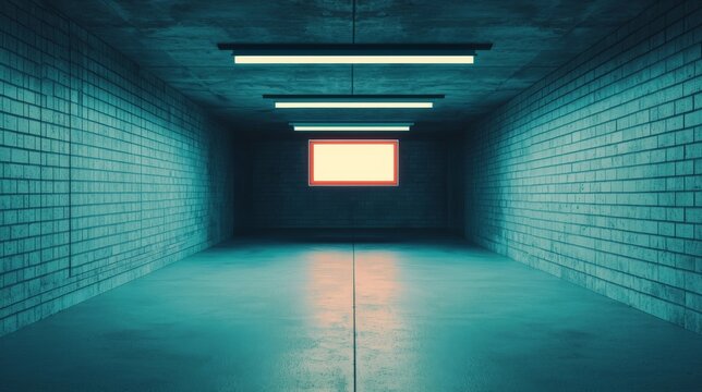 Brick Wall Tunnel with Light