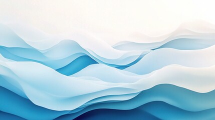 Fototapeta premium Serene Blue Waves Abstract Art 