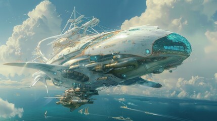 Fototapeta premium Airship in the Sky