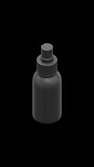 black plastic spry bottle isolated on white