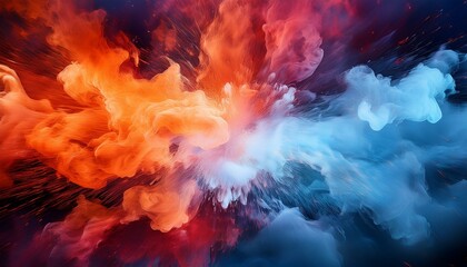 Celestial Color Burst A space-themed background with a supernova-like burst of vivid purples, blues, and golds, radiating from a bright white center. The colors should have a starry, cosmic feel, with