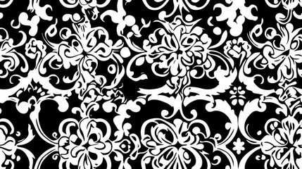 Fototapeta premium Black and white seamless pattern suitable for textiles ceramic tiles and various designs