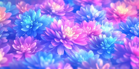 Obraz premium Peonies blooming in a vibrant garden setting, Blooming peonies in a colorful garden scene