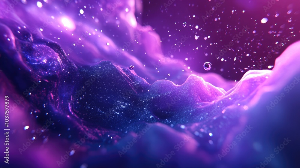 Poster abstract backdrop in a 3d cartoon rendering of space