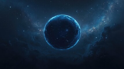 Obraz premium 360 degree full sphere panoramic space background featuring stars and nebula equirectangular projection environment map in a 3D cartoon rendering style HDRI spherical panorama 3D illustration