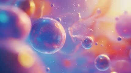 Naklejka premium Cosmic illustration in 3D cartoon rendering Vivid and colorful space backdrop Watercolor cosmos