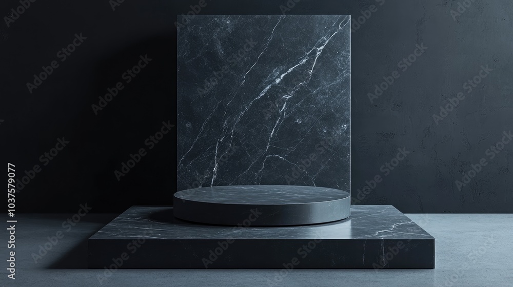 Poster abstract 3d rendering mock up podium for showcasing products minimalistic concept geometric backdrop