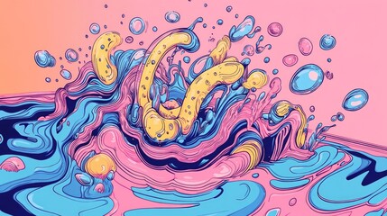 Watercolor Mixing in Water