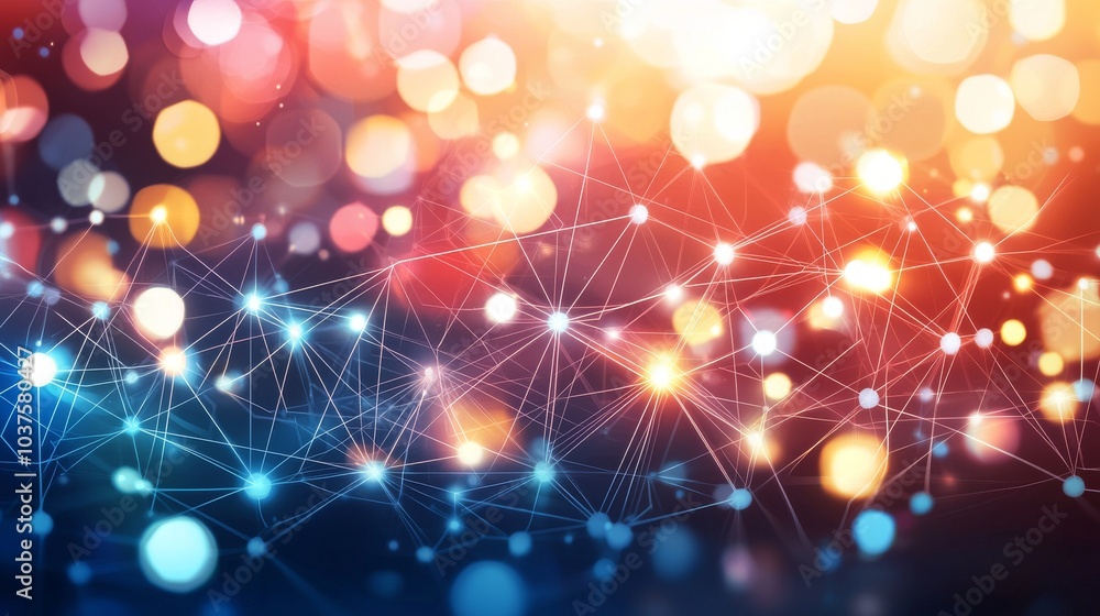 Poster connecting people on the internet, transforming nodes, and connecting social networks. iot iot big d