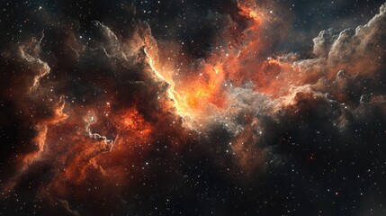 Image of the Carina Nebula in infrared light created using 3D cartoon rendering
