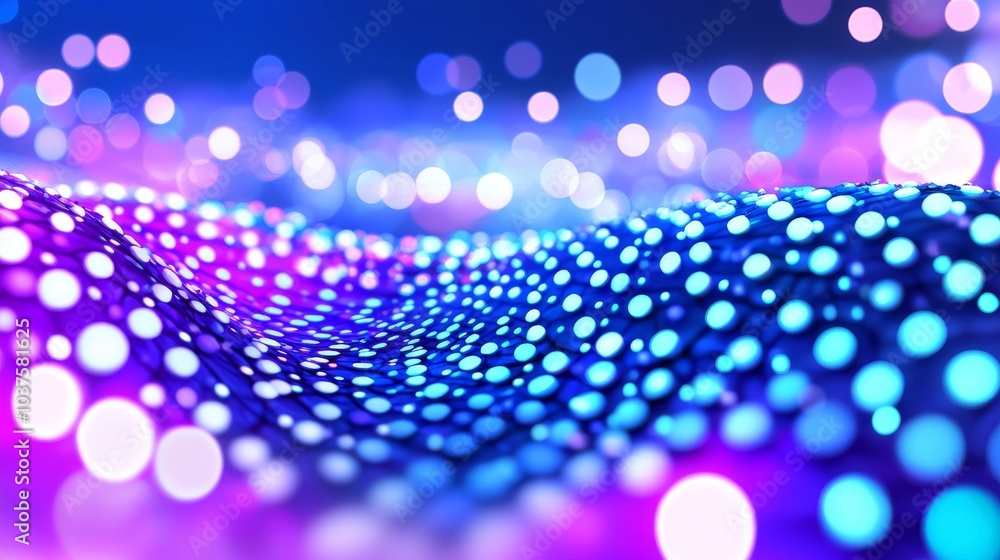 Poster data particles from a cyber network shown in 3d.