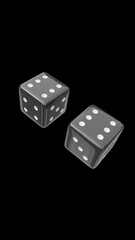 black dice on black, 4k vertical