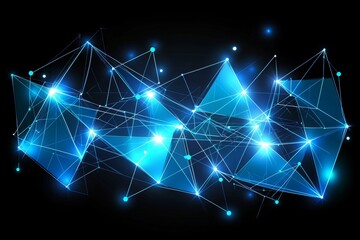 Digital technology background with dots and lines. Concept for neural networks, cybersecurity, data streams, databases, supercomputers, and cloud computing. Stock illustration.