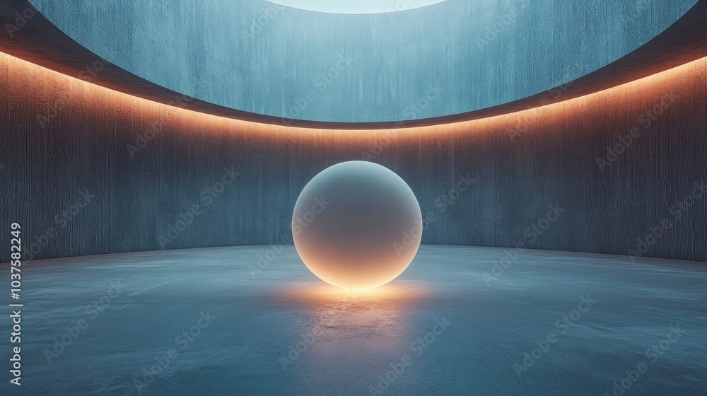 Poster empty abstract concrete room with a smooth interior featuring a geosphere architectural background w