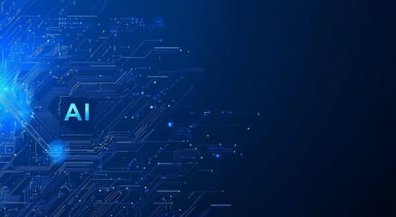 A futuristic hi-tech abstract background for banners and web templates, incorporating machine learning and generated by chips.